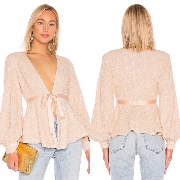 Michael Costello Tops - Michael Costello X REVOLVE Stella Blouse in Ivory
